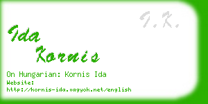 ida kornis business card